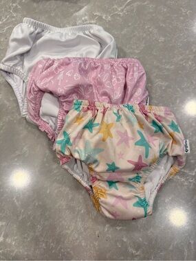 Green Sprouts Reusable Swim Diaper Lot of 3 Size 3T EUC Beach & Floral